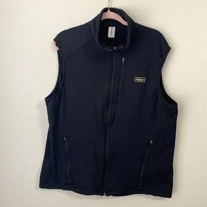 Fayettchill Vest Mens Size XL Front Zip Black Waffle Knit Polartec Lightweight